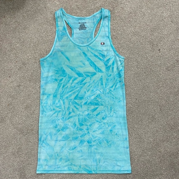 Champion Blue Tie Dye Ribbed Tank Top - Picture 1 of 3